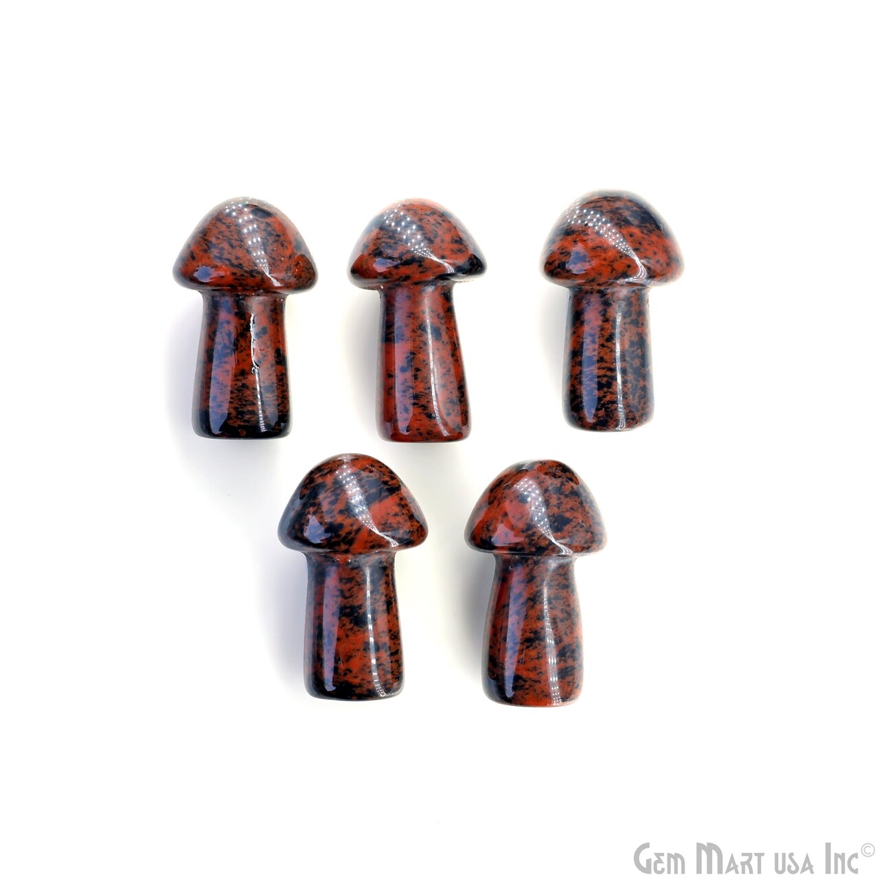 Mini Mushroom Gemstone, Natural Tumbled Stones, Crystal Plant Décor, Hand Carved, Home Décor Accents, 37x24mm, GemMartUSA (14300)